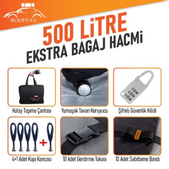 RoofPax Tavan Çantası – Yeni Nesil Araç Üstü Portbagaj - Görsel 6