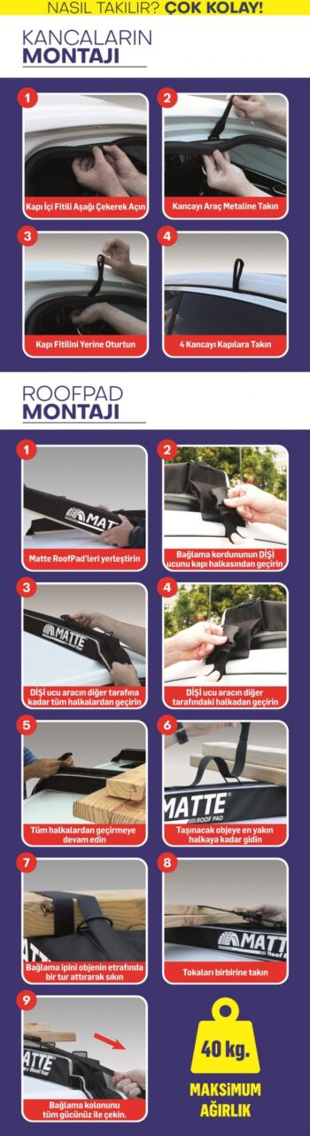 MATTE® EasyRack Universal RoofPad Tavan Taşıyıcı - Görsel 6