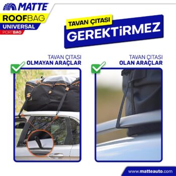 MATTE® Araç Üstü Tavan Çantası, Yeni Nesil PortBagaj - Görsel 3
